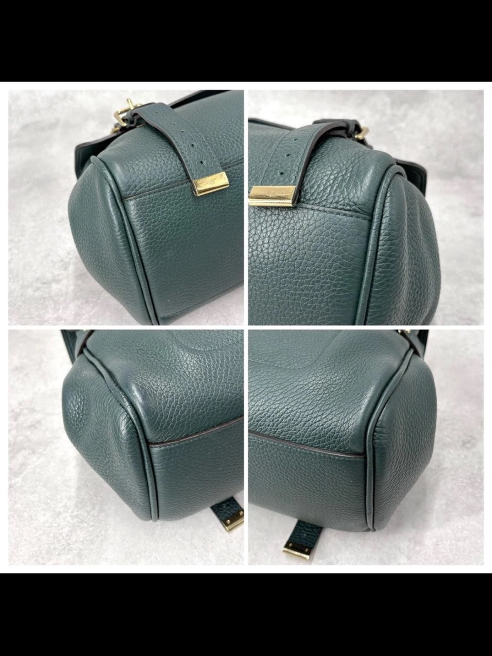 Mulberry Dark Teal Pebbled Leather Satchel with Braided Top Handle - Picture 10 of 11